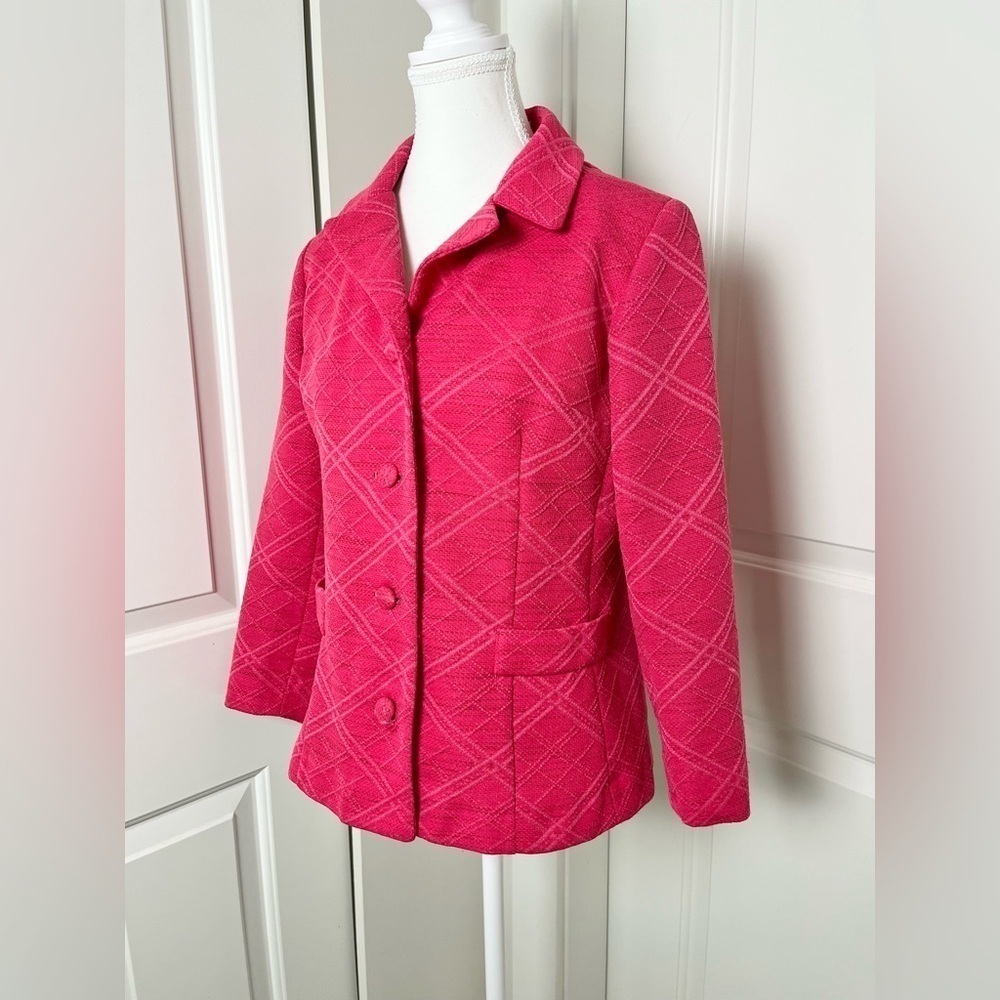 Vintage Charles Carroll Barbiecore Hot Pink Blazer - Size 12 - Picture 4 of 11